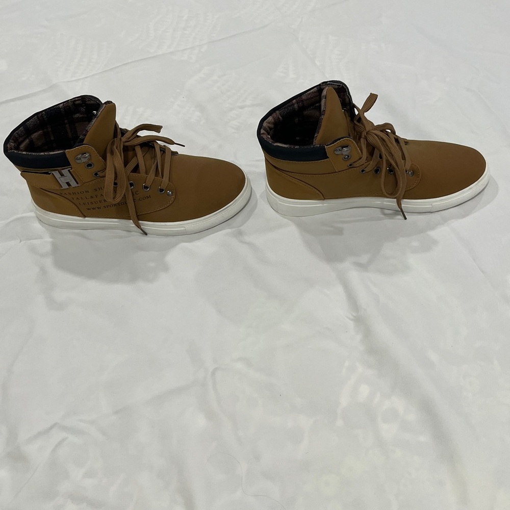 Men's Tan High-Top Sneakers